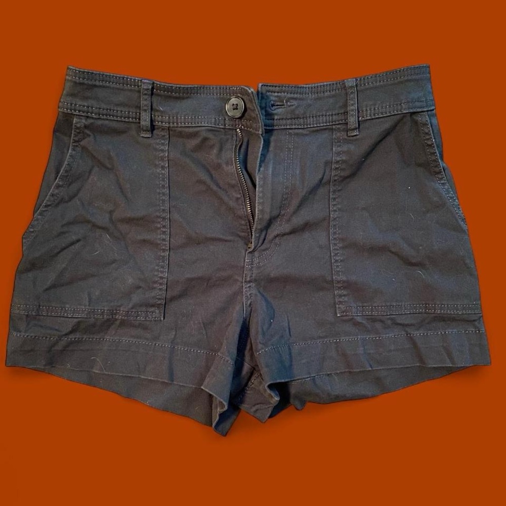 H&M Black Cargo Shorts Cotton Blend Casual